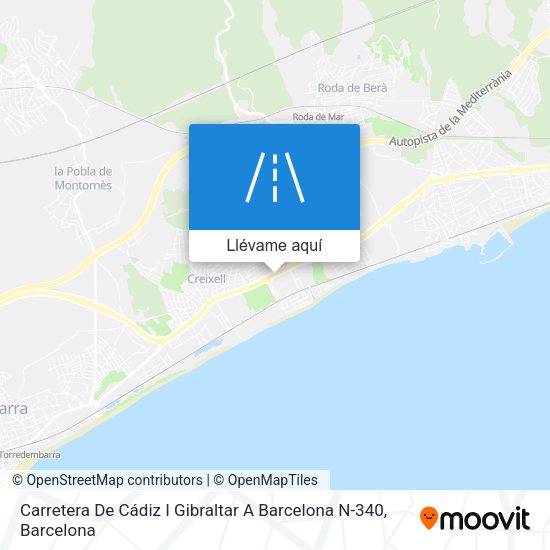 Mapa Carretera De Cádiz I Gibraltar A Barcelona N-340