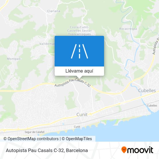 Mapa Autopista Pau Casals C-32