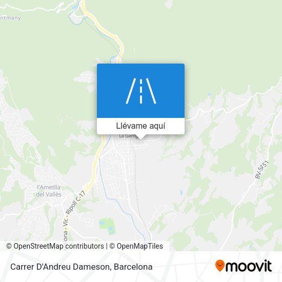 Mapa Carrer D'Andreu Dameson