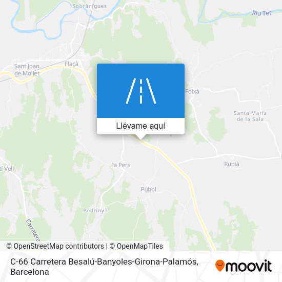 Mapa C-66 Carretera Besalú-Banyoles-Girona-Palamós