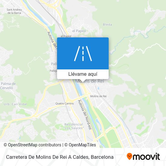 Mapa Carretera De Molins De Rei A Caldes