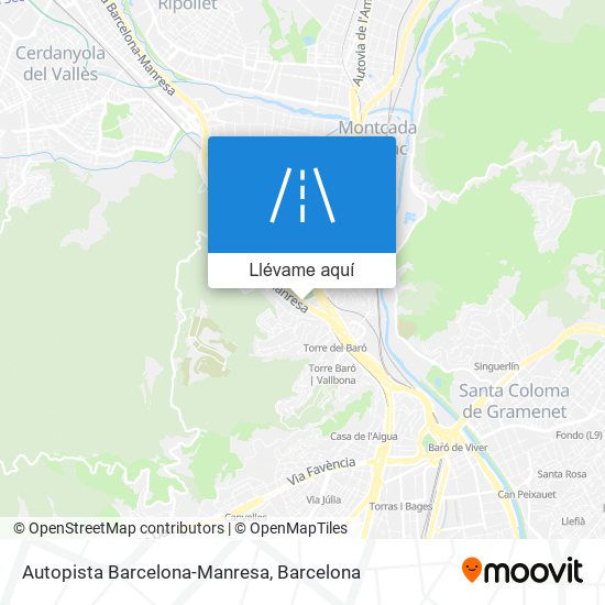 Mapa Autopista Barcelona-Manresa