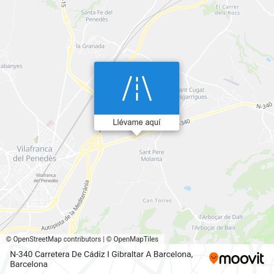 Mapa N-340 Carretera De Cádiz I Gibraltar A Barcelona