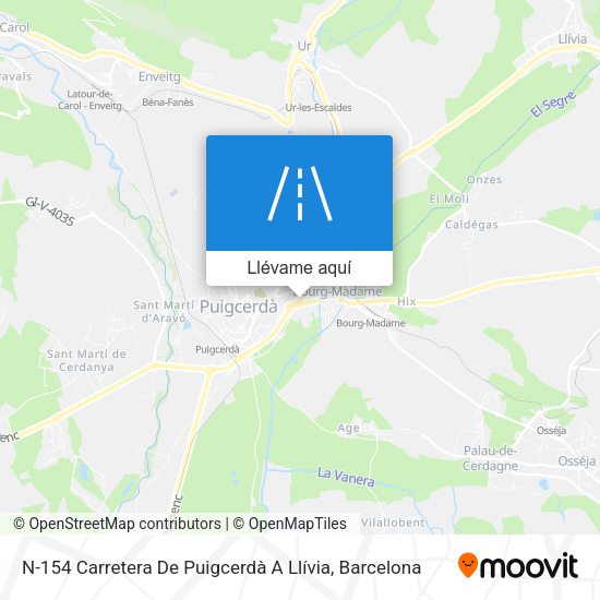 Mapa N-154 Carretera De Puigcerdà A Llívia