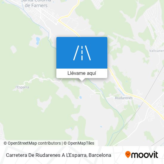 Mapa Carretera De Riudarenes A L'Esparra