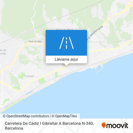 Mapa Carretera De Cádiz I Gibraltar A Barcelona N-340