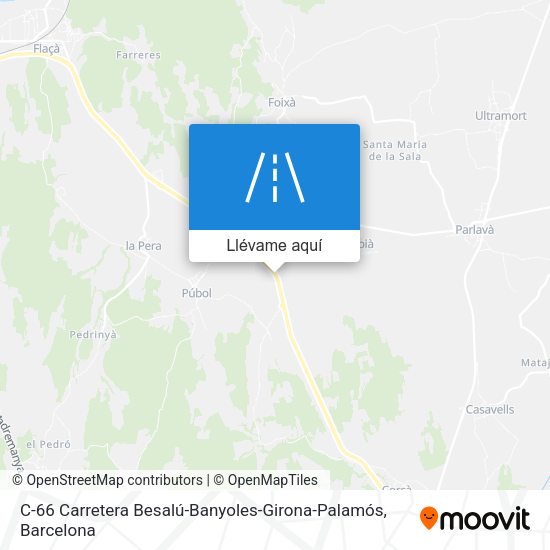 Mapa C-66 Carretera Besalú-Banyoles-Girona-Palamós