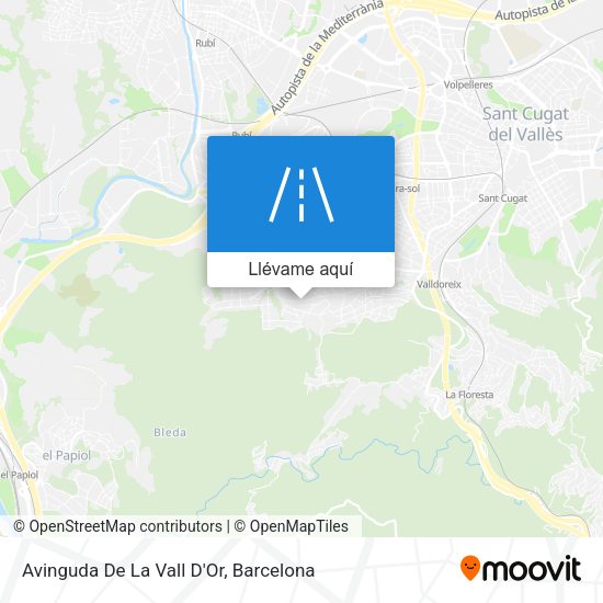 Mapa Avinguda De La Vall D'Or