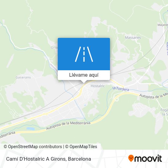 Mapa Camí D'Hostalric A Girons