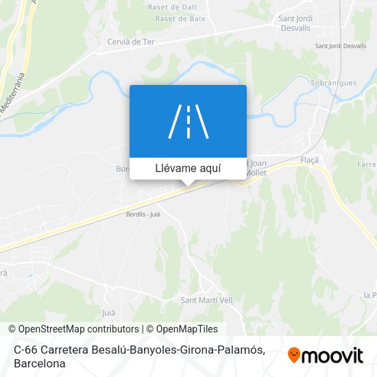 Mapa C-66 Carretera Besalú-Banyoles-Girona-Palamós