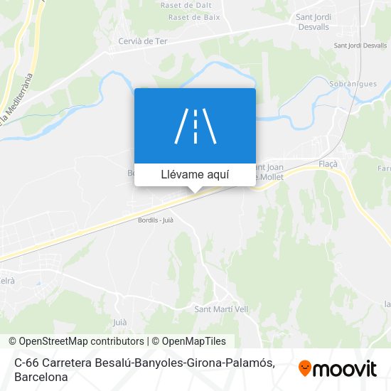 Mapa C-66 Carretera Besalú-Banyoles-Girona-Palamós