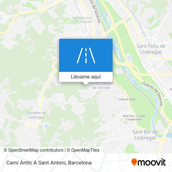 Mapa Camí Antic A Sant Antoni