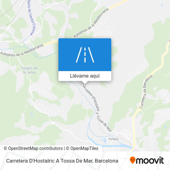 Mapa Carretera D'Hostalric A Tossa De Mar