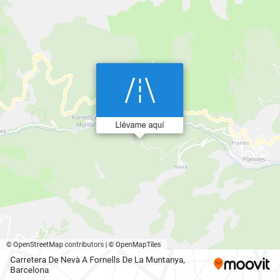 Mapa Carretera De Nevà A Fornells De La Muntanya