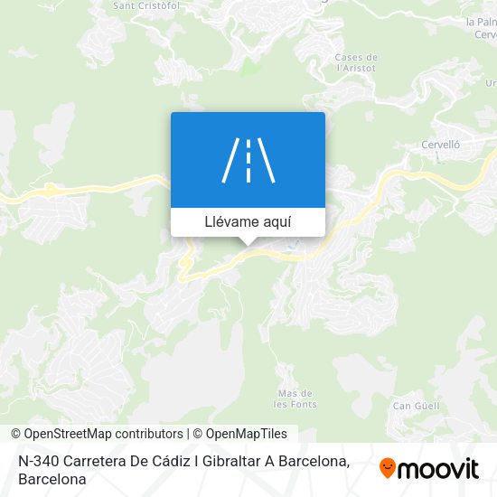 Mapa N-340 Carretera De Cádiz I Gibraltar A Barcelona