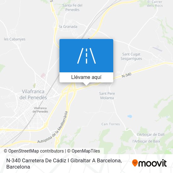Mapa N-340 Carretera De Cádiz I Gibraltar A Barcelona