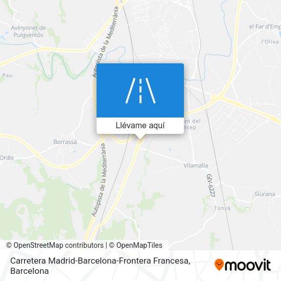 Mapa Carretera Madrid-Barcelona-Frontera Francesa