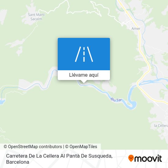 Mapa Carretera De La Cellera Al Pantà De Susqueda