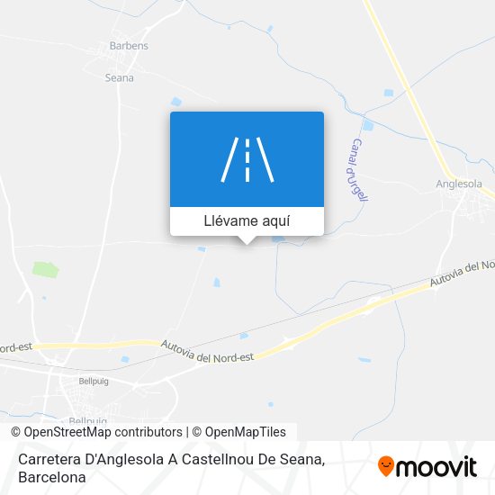 Mapa Carretera D'Anglesola A Castellnou De Seana