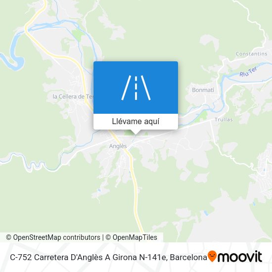 Mapa C-752 Carretera D'Anglès A Girona N-141e