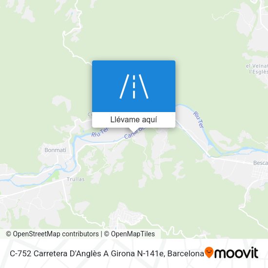 Mapa C-752 Carretera D'Anglès A Girona N-141e