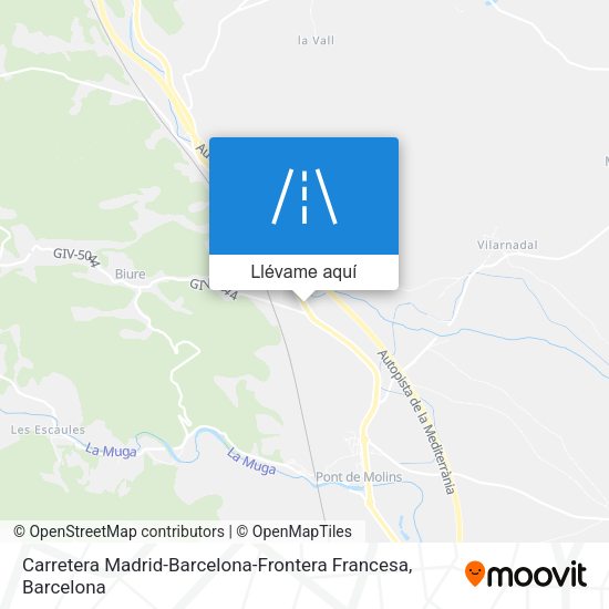 Mapa Carretera Madrid-Barcelona-Frontera Francesa