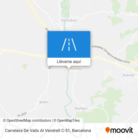 Mapa Carretera De Valls Al Vendrell C-51