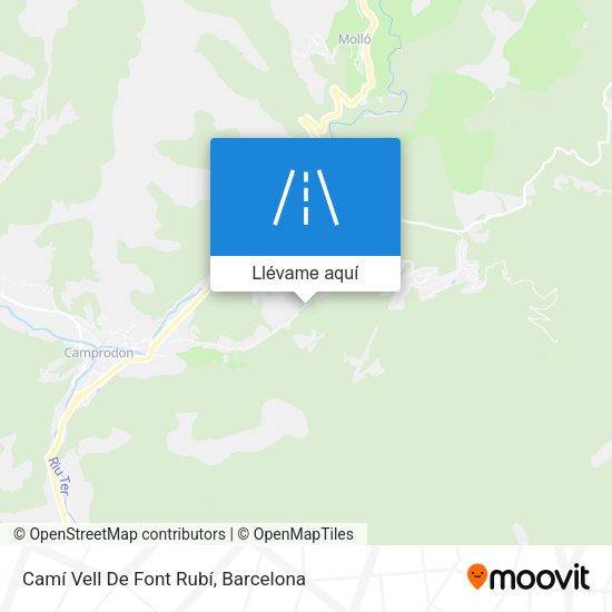 Mapa Camí Vell De Font Rubí