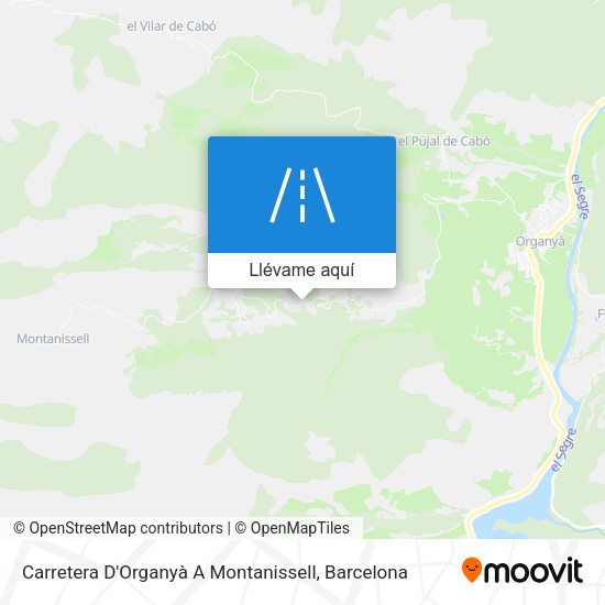 Mapa Carretera D'Organyà A Montanissell