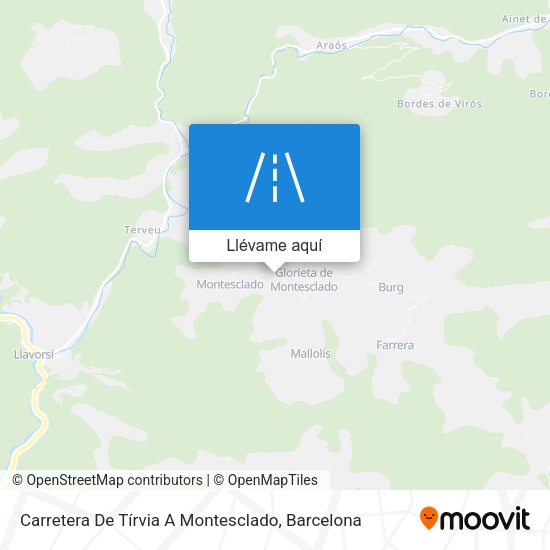 Mapa Carretera De Tírvia A Montesclado