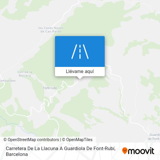 Mapa Carretera De La Llacuna A Guardiola De Font-Rubí