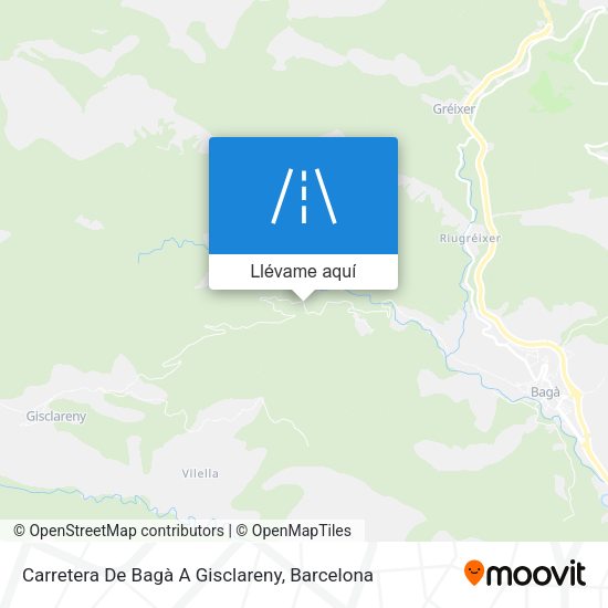 Mapa Carretera De Bagà A Gisclareny