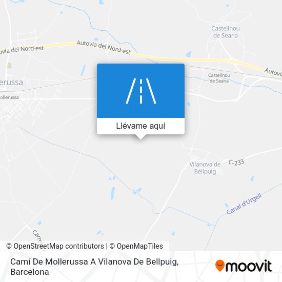 Mapa Camí De Mollerussa A Vilanova De Bellpuig