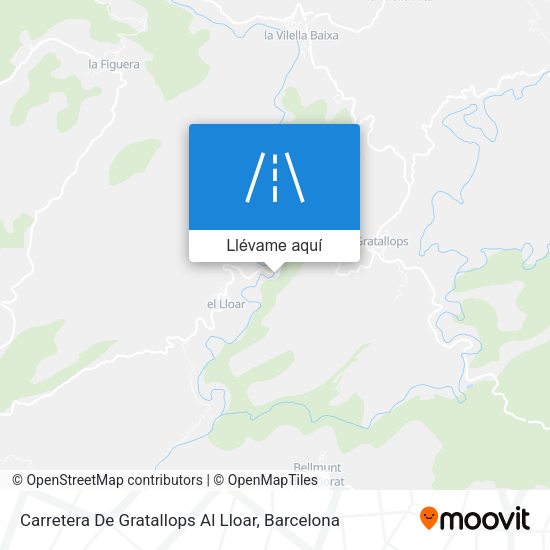 Mapa Carretera De Gratallops Al Lloar