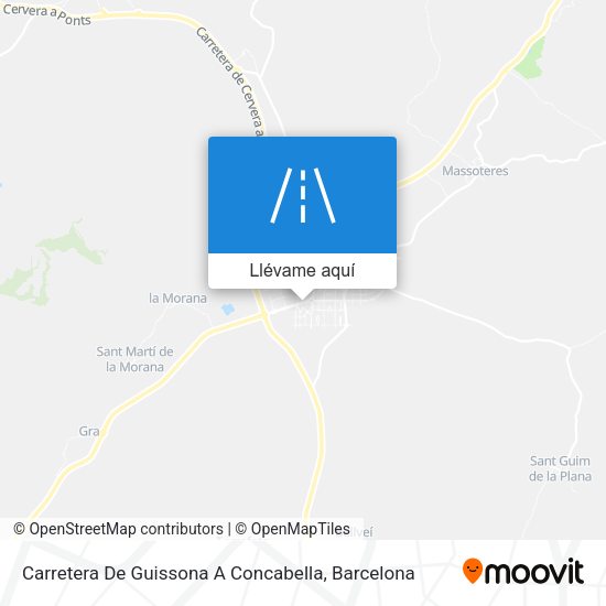 Mapa Carretera De Guissona A Concabella