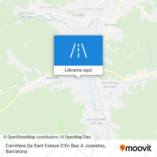 Mapa Carretera De Sant Esteve D'En Bas A Joanetes