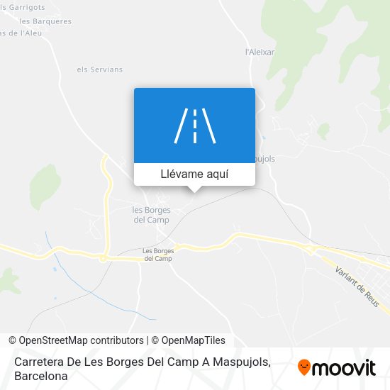 Mapa Carretera De Les Borges Del Camp A Maspujols