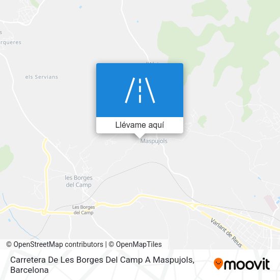 Mapa Carretera De Les Borges Del Camp A Maspujols