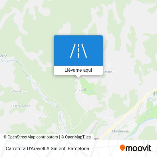 Mapa Carretera D'Aravell A Sallent