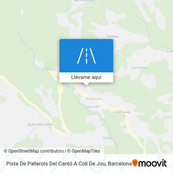 Mapa Pista De Pallerols Del Cantó A Coll De Jou