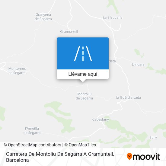 Mapa Carretera De Montoliu De Segarra A Gramuntell