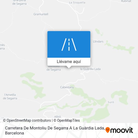 Mapa Carretera De Montoliu De Segarra A La Guàrdia Lada