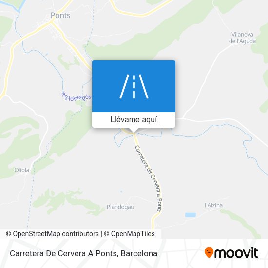 Mapa Carretera De Cervera A Ponts