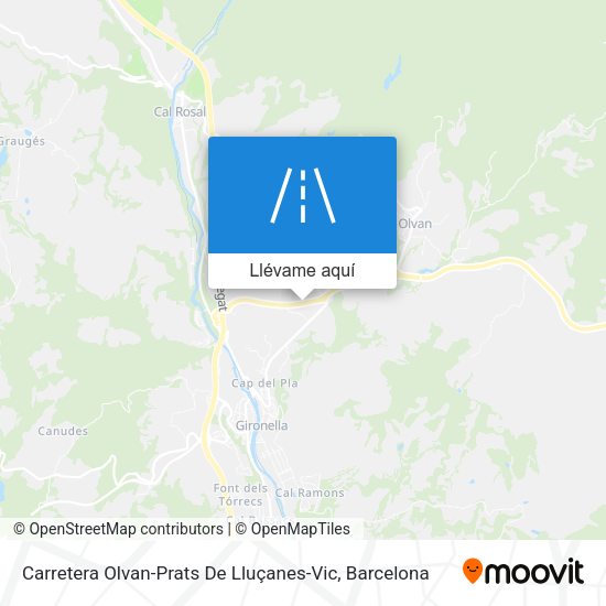 Mapa Carretera Olvan-Prats De Lluçanes-Vic