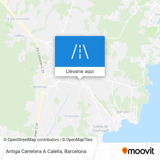 Mapa Antiga Carretera A Calella