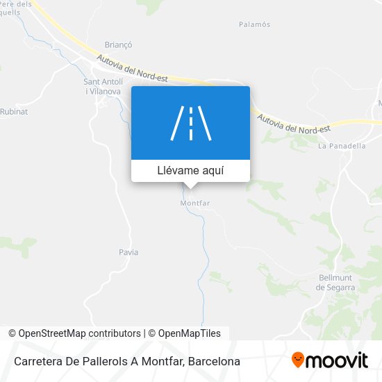 Mapa Carretera De Pallerols A Montfar