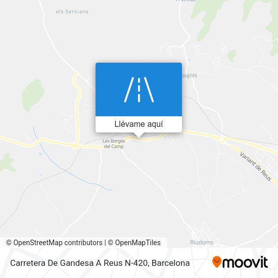 Mapa Carretera De Gandesa A Reus N-420