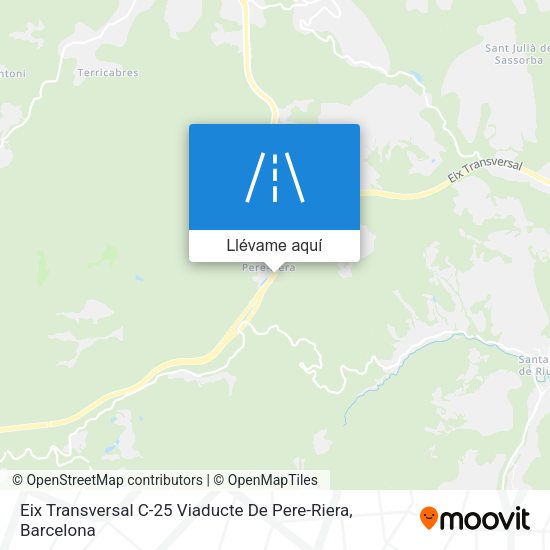 Mapa Eix Transversal C-25 Viaducte De Pere-Riera