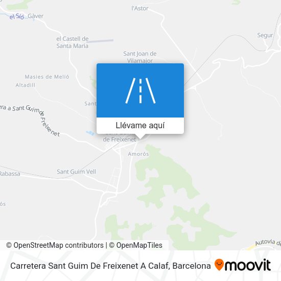 Mapa Carretera Sant Guim De Freixenet A Calaf