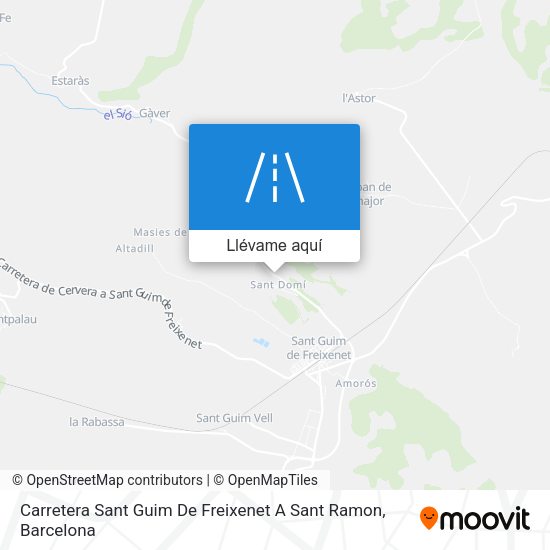 Mapa Carretera Sant Guim De Freixenet A Sant Ramon